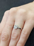 0.5ct Round Cut Moissanite Bezel Set Solitaire Women Ring 14k White Gold Plated