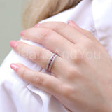 2.2ct Round Cut Simulated Ruby 3 Row Eternity Wedding Band 14k White Gold Plated
