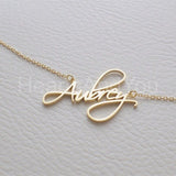 Custom Name Pendant with Chain 14k Yellow Gold Plated