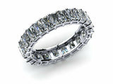 4ct Emerald Diamond Eternity Anniversary Wedding Ring Band 14k White Gold Finish