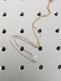 1ct Round Cut Moissanite Solitaire Pendant with Chain 14k Rose Gold Plated