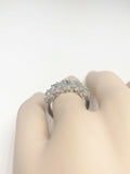 4Ct Round Diamond Five Stone Cluster Halo Engagement Ring 14K White Gold Finish