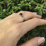 0.5ct Round Cut Red Garnet Engagement Ring 4 Prong Solitaire 14k White Gold Over