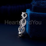 0.5ct Round Cut Moissanite Infinity Stackable Wedding Band 14k White Gold Plated