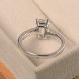 1.7ct Engagement Ring Emerald Cut Diamond Solitaire Design 14k White Gold Finish