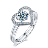 2ct Round Cut Diamond Engagement Ring 14k White Gold Over Love Couple Bridal Set