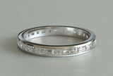 2.1ct Baguette Cut Diamond Wedding Band Channel Set Eternity 14k White Gold Over