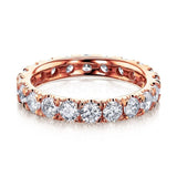 2.1ct Round Cut Moissanite Stackable Eternity Wedding Band 14k White Gold Plated