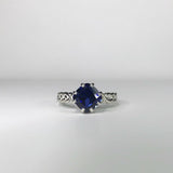 1ct Cushion Blue Sapphire Braided Solitaire Engagement Ring 14k White Gold Over