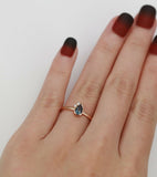 1ct Pear Cut Blue Sapphire Bezel Set Cute Engagement Ring 14k White Gold Finish