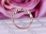 1ct Round Cut Diamond Stackable Half Eternity Wedding Band 14k Rose Gold Finish