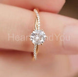 0.5ct Round Cut Moissanite Twisted Women Engagement Ring 14k Yellow Gold Plated