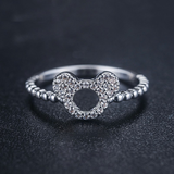 1.5ct Round Cut VVS1 Diamond Engagement Ring 14k White Gold Finish Mouse Cartoon