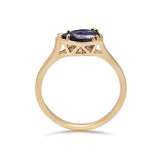 0.3ct Pear Cut Purple Amethyst Engagement Ring 14k Yellow Gold Finish Solitaire