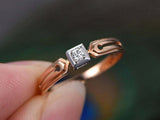 0.25ct Round Cut Diamond Engagement Ring Solitaire Split Shank 14k RoseGold Over
