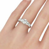 4Ct Round Cut VVS1 Diamond Five Stone Knot Engagement Ring 14K White Gold Finish