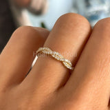 0.5ct Round Cut Moissanite Infinity Women Wedding Band 14k Yellow Gold Plated