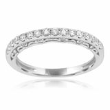 1ct Round Cut Diamond Wedding Ring Band Elegant Half Eternity 14k WhiteGold Over