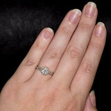 1Ct Round Cut Diamond Antique Vintage Filigree Solitaire Ring 14K WhiteGold Over