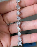 9ct Multi Shape Simulated Box Clasp Wedding Tennis Bracelet 14k WhiteGold Plated