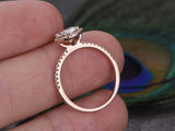 1.7ct Round Cut Diamond Engagement Ring Halo 14k Rose Gold Finish with Accents
