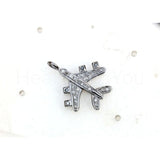 0.5ct Round Cut Moissanite Aeroplane Pendant 14k White Gold Plated NO CHAIN