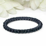 2ct Round Cut Black Diamond Wedding Band Stackable Eternity 14k BlackGold Finish