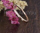 0.1ct Round Cut Moissanite Dainty Minimalist Wedding Band 14k White Gold Plated