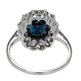 2.5ct Oval Cut Blue Sapphire Engagement Ring Halo Solitaire 14k White Gold Over