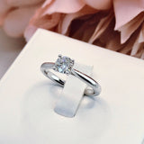 0.2ct Round Cut Moissanite Solitaire Women Engagement Ring 14k White Gold Plated