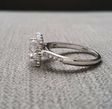 3Ct Round Cut Diamond Square Halo Solitaire Engagement Ring 14K White Gold Over