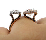 5Ct Oval Round Cut Diamond Unique Open Halo Engagement Ring 14K Rose Gold Finish