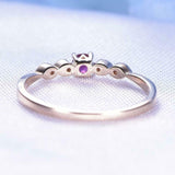 0.5ct Engagement Ring Round Cut Pink Ruby 5 Stone Minimalist 14k RoseGold Finish