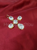 2ct Pear Simulated Diamond Cross Christ Pendant 14k Yellow Gold Plated NO CHAIN