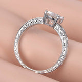 Antique Vintage Engagement Ring 1ct Round Cut VVS1 Diamond 14k White Gold Finish