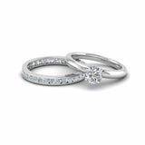 0.5ct Round Cut Diamond Bridal Set Classic Engagement Ring Band 14k Gold Finish