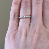 0.2ct Round Cut Moissanite Eternity Milgrain Wedding Band 14k White Gold Plated