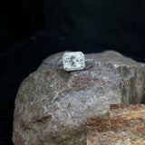 1ct Radiant Cut Diamond Engagement Ring Round Accent Halo 14k White Gold Finish