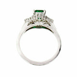 2ct Asscher Green Emerald Engagement Ring Cocktail Sunburst 14k White Gold Over