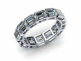 3ct Asscher Diamond Eternity Anniversary Wedding Ring Band 14k White Gold Finish