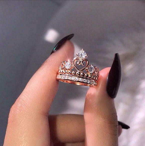 Silver Tiara Ring - Princess Crown Ring, Queen Tiara Band – Adina Stone  Jewelry