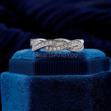 0.5ct Round Cut Moissanite Infinity Twisted Pave Set Band 14k White Gold Plated