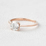 0.5ct Round Cut Moissanite Solitaire Engagement Ring 14k Rose Gold Plated