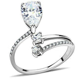 3.5ct Pear Cut Diamond Unique Open Trilogy Engagement Ring 14K White Gold Finish