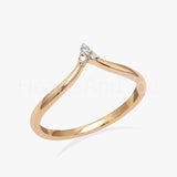 0.15ct Round Cut Moissanite Dainty Stacking Wedding Band 14K Yellow Gold Plated
