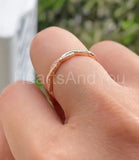 0.12ct Round Cut Moissanite Infinity Women Wedding Band 14k Yellow Gold Plated