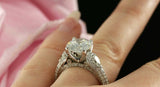 4ct Round Diamond Vintage Gatsby Princess Engagement Ring 14k White Gold Finish
