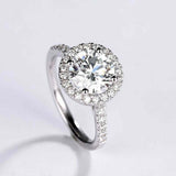 Halo Solitaire Engagement Ring 2ct Round Cut VVS1D Diamond 14k White Gold Finish