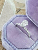2.5ct Clear Pear Diamond Accent Solitaire Engagement Ring 14k Yellow Gold Finish