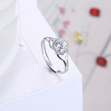 0.6ct Round Cut Diamond Engagement Ring 14k White Gold Finish Unique Solitaire